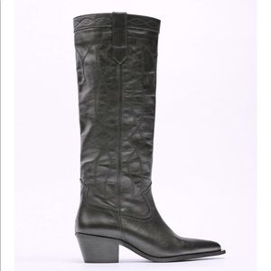 Brand new Zara leather cowboy boots US9/40